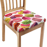 French Macaron Pattern Print Chair Cushion Cover