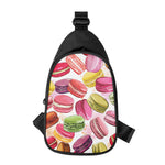 French Macaron Pattern Print Chest Bag