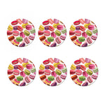 French Macaron Pattern Print Coaster Set