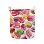 French Macaron Pattern Print Collapsible Laundry Basket