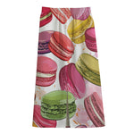 French Macaron Pattern Print Cotton Front Slit Maxi Skirt