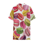 French Macaron Pattern Print Cotton Hawaiian Shirt