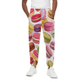 French Macaron Pattern Print Cotton Sweatpants