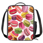 French Macaron Pattern Print Crossbody Lunch Bag