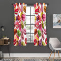 French Macaron Pattern Print Grommet Curtain Panels