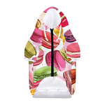 French Macaron Pattern Print Dog Zip Up Hoodie