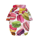French Macaron Pattern Print Dog Zip Up Hoodie