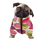 French Macaron Pattern Print Dog Zip Up Jacket