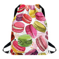 French Macaron Pattern Print Drawstring Backpack