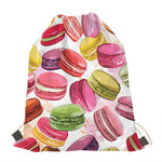 French Macaron Pattern Print Drawstring Bag
