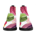 French Macaron Pattern Print Flat Ankle Boots