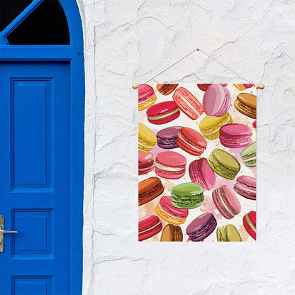French Macaron Pattern Print Garden Flag