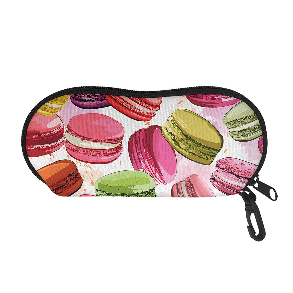 French Macaron Pattern Print Glasses Case