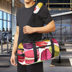 French Macaron Pattern Print Gym Bag