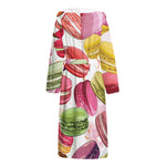 French Macaron Pattern Print Hooded Bathrobe