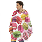 French Macaron Pattern Print Hoodie Blanket