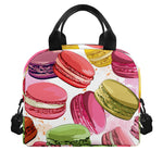 French Macaron Pattern Print Insulated Lunch Bag
