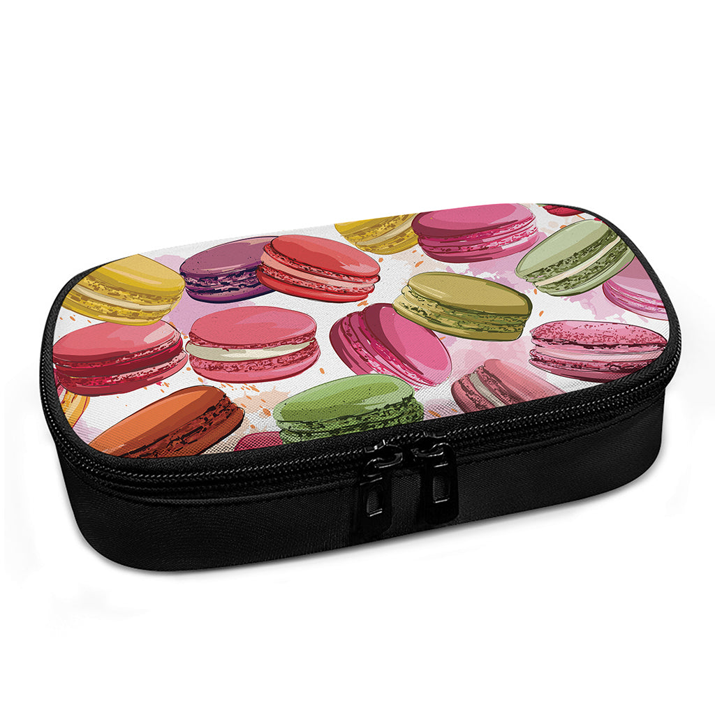 French Macaron Pattern Print Insulin Cooler Travel Case