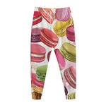 French Macaron Pattern Print Jogger Pants