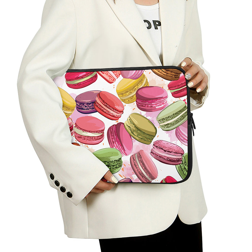 French Macaron Pattern Print Laptop Sleeve