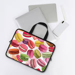 French Macaron Pattern Print Laptop Sleeve With Handle