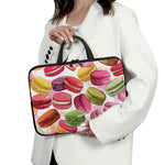 French Macaron Pattern Print Laptop Sleeve With Handle