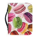 French Macaron Pattern Print Leather Bible Cover