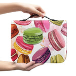 French Macaron Pattern Print Leather Bible Cover