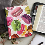 French Macaron Pattern Print Leather Bible Cover