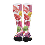 French Macaron Pattern Print Long Socks