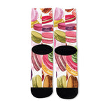 French Macaron Pattern Print Long Socks