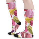 French Macaron Pattern Print Long Socks