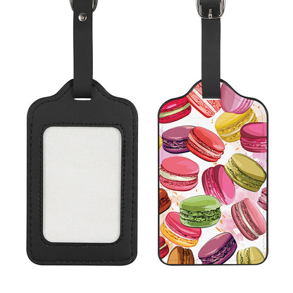 French Macaron Pattern Print Luggage Tag