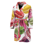 French Macaron Pattern Print Men's Bathrobe