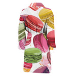 French Macaron Pattern Print Men's Bathrobe