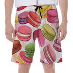 French Macaron Pattern Print Men's Beach Shorts
