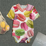 French Macaron Pattern Print Men's Bodysuit