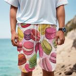 French Macaron Pattern Print Men's Cargo Shorts