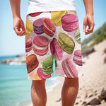 French Macaron Pattern Print Men's Cargo Shorts