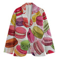 French Macaron Pattern Print Men's Cotton Blazer