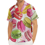 French Macaron Pattern Print Men's Deep V-Neck Shirt
