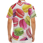 French Macaron Pattern Print Men's Deep V-Neck Shirt
