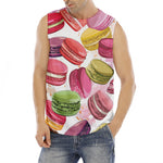 French Macaron Pattern Print Men's Fitness Tank Top