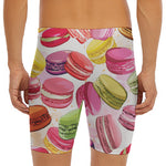 French Macaron Pattern Print Men's Long Boxer Briefs