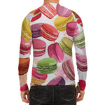 French Macaron Pattern Print Men's Long Sleeve Rash Guard