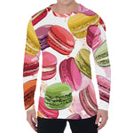 French Macaron Pattern Print Men's Long Sleeve T-Shirt