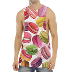 French Macaron Pattern Print Men's Muscle Tank Top