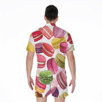 French Macaron Pattern Print Men's Rompers