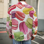 French Macaron Pattern Print Men's Shirt Jacket