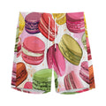 French Macaron Pattern Print Men's Athletic Shorts